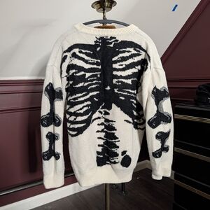 Aelfric Eden Cream Skeleton Bones Knit Sweater Large